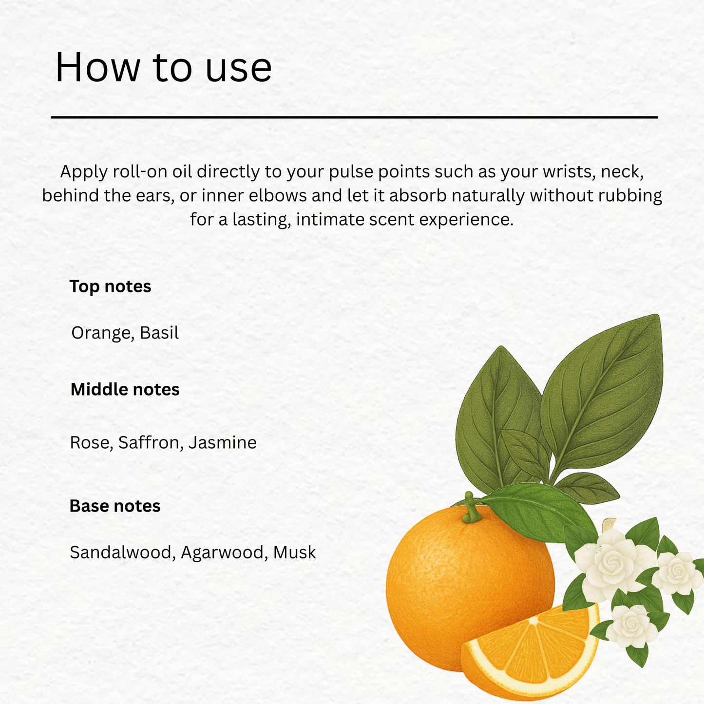 Basil & Orange Perfume Roll-on 10ml Non-Alcoholic Perfume for Unisex