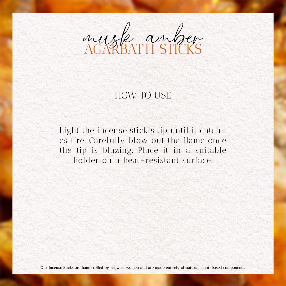 How to use Musk and Ambar Incense Stick, Masala Agarbatti Incense stick by Heritagrbox India