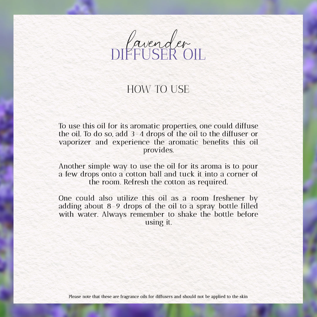 How to use Lavender Aroma Diffuser Oil for Air Diffuser by Heritagebox India