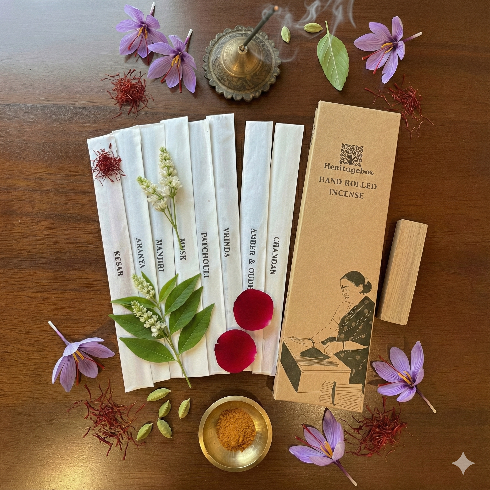 Assorted Incense Sticks – 8 Fragrances, 40 Sticks