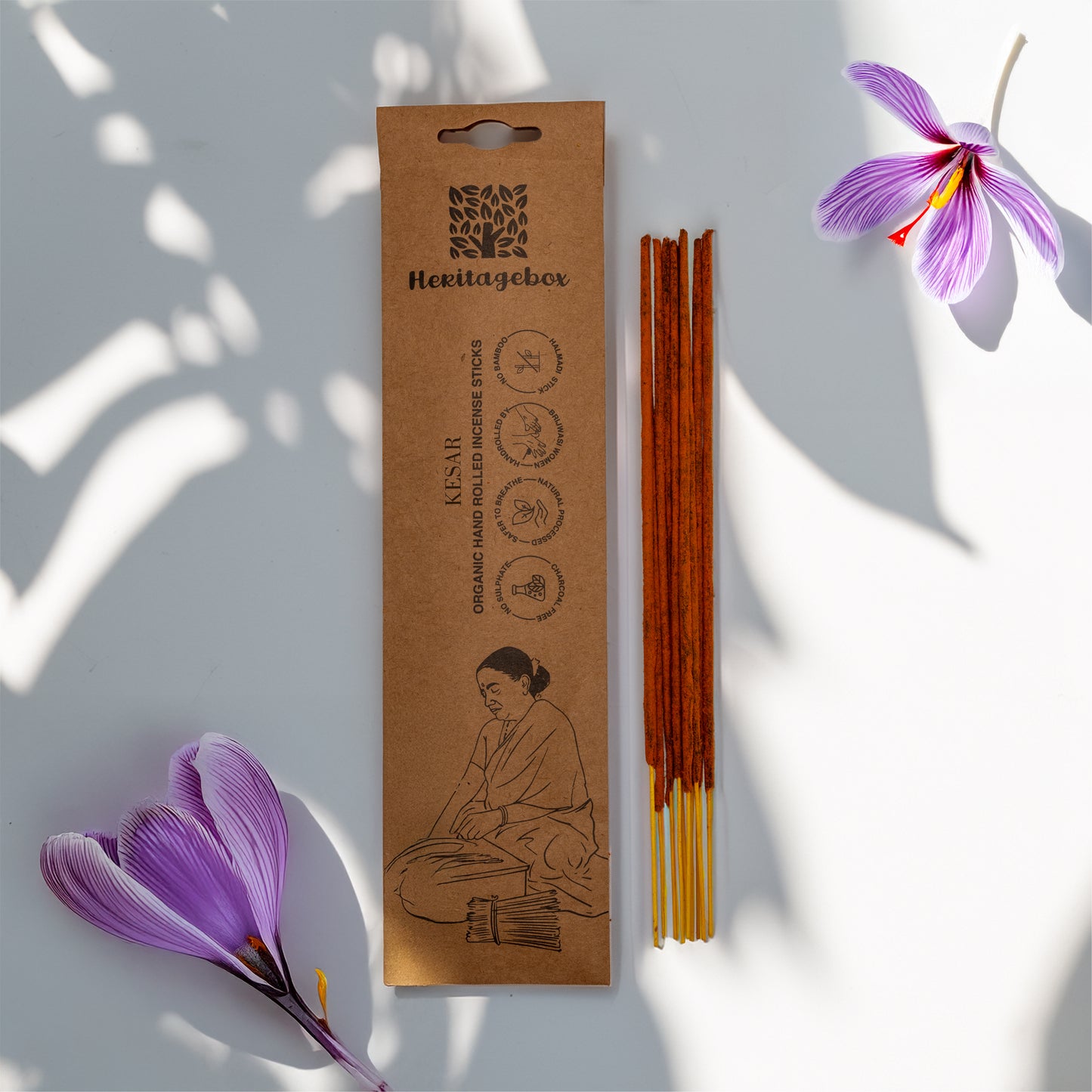 Kesar Handrolled Natural Incense Sticks Pack of 30