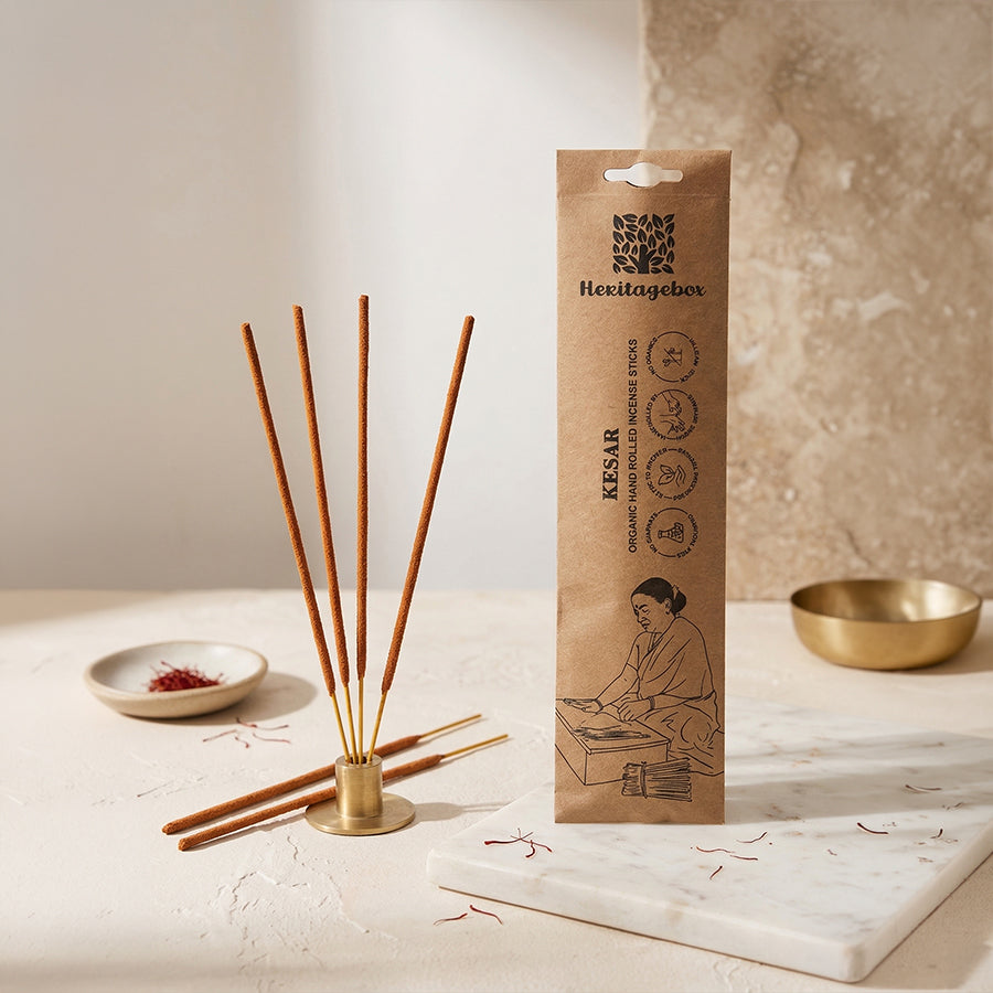 Kesar Handrolled Natural Incense Sticks Pack of 60