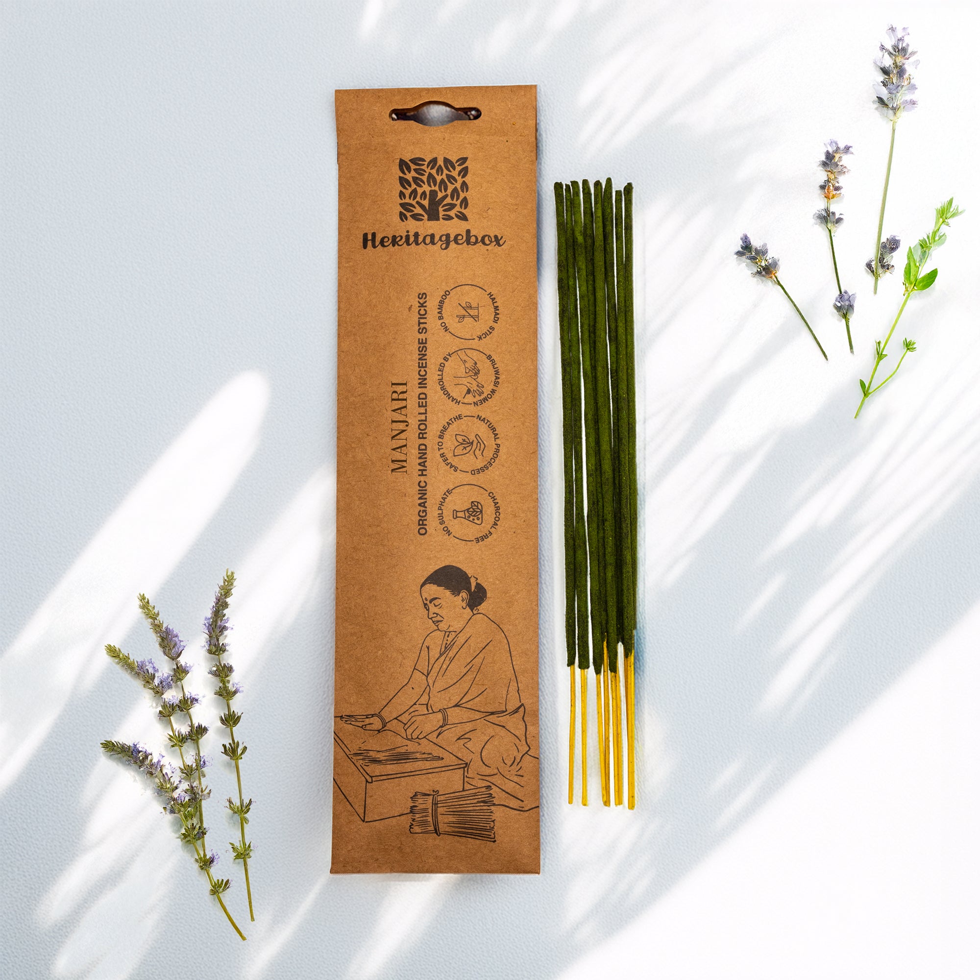 Manjari Handrolled Natural Incense Sticks Pack of 30