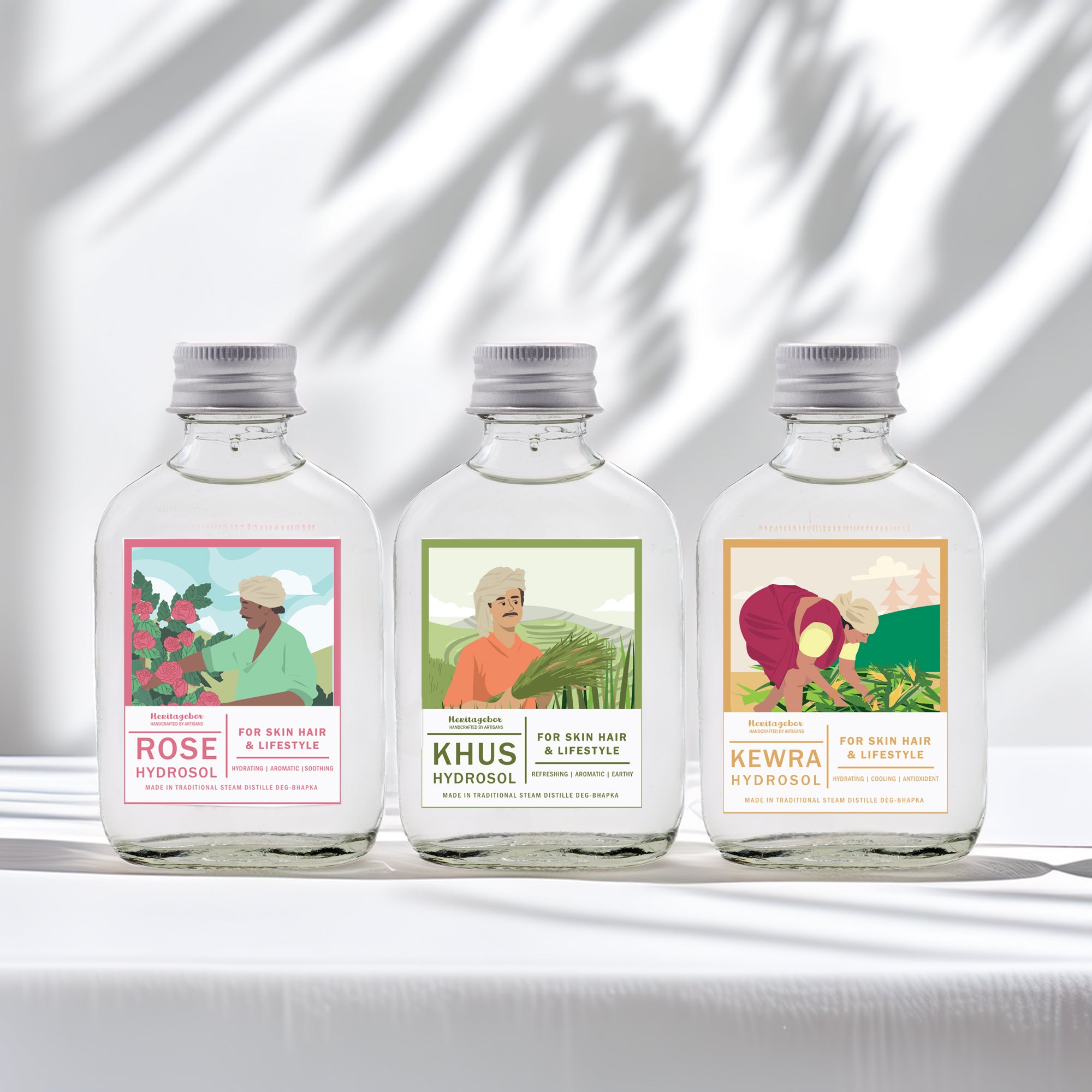 Rose, Kewra & Khus Water Spray Bundle (90ml Each)