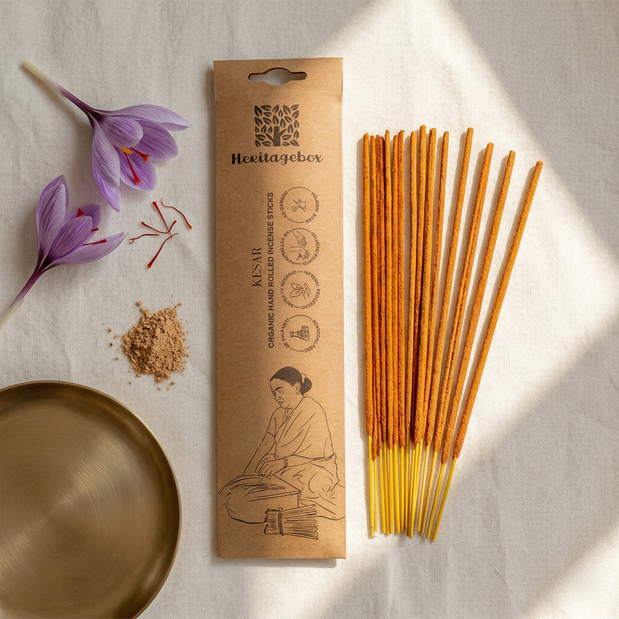 Kesar Handrolled Natural Incense Sticks Pack of 60