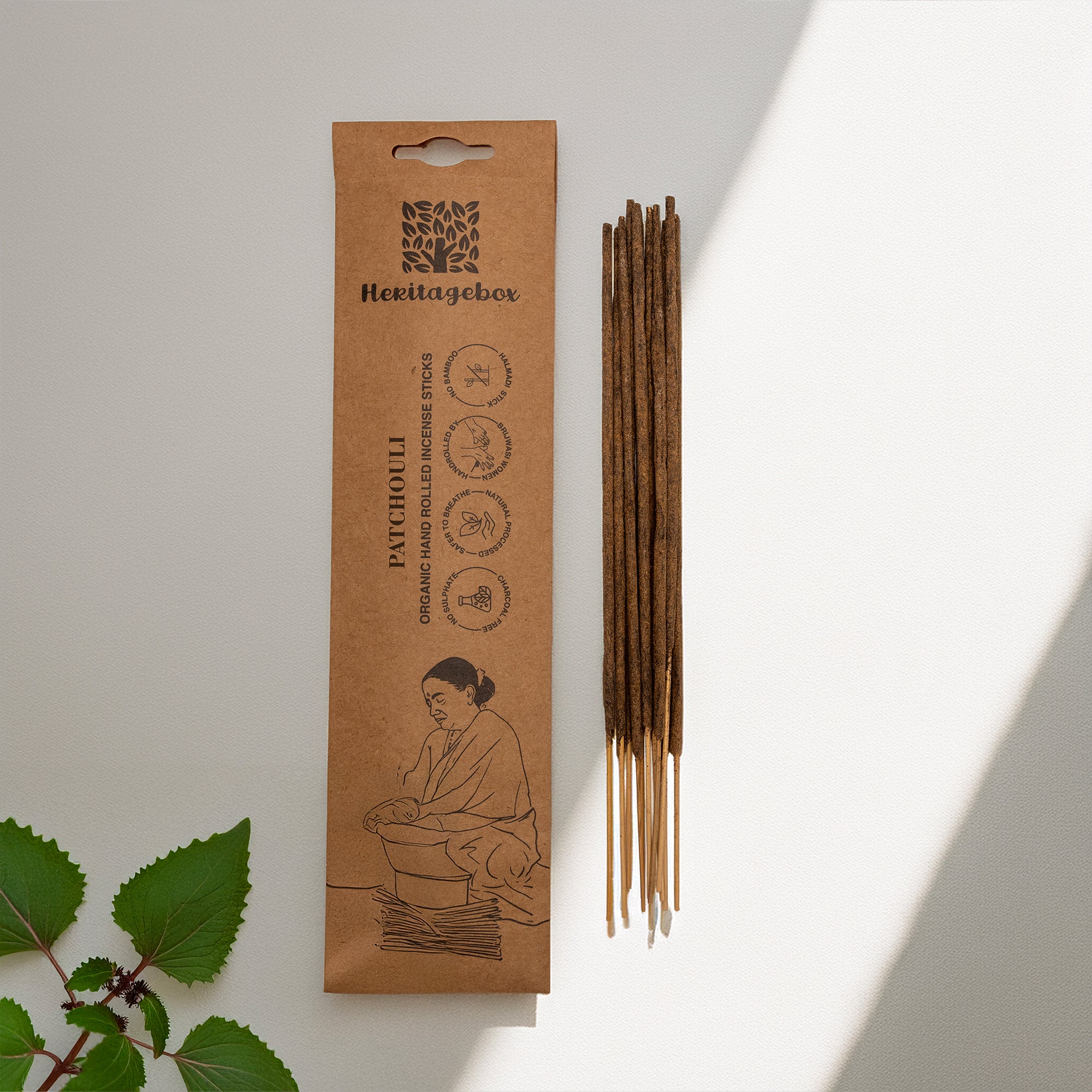 Patchouli Handrolled Natural Incense Sticks Pack of 30