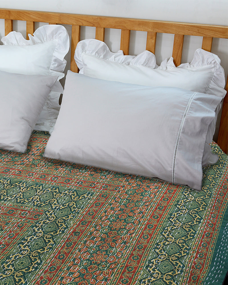 Charbagh bedcover/quilt by heritagebox india.