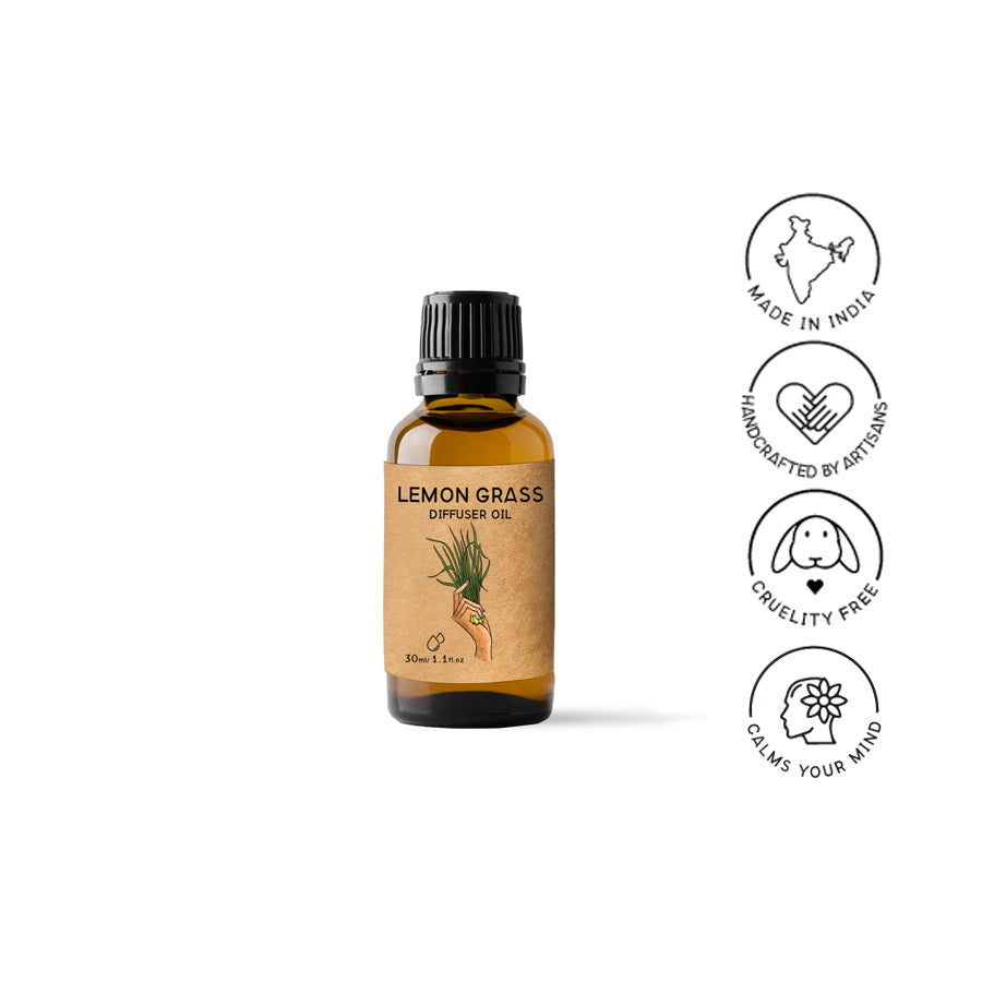 Lemongrass Aromatherapy Diffuser Oil for Air Diffuser by Heritagebox India