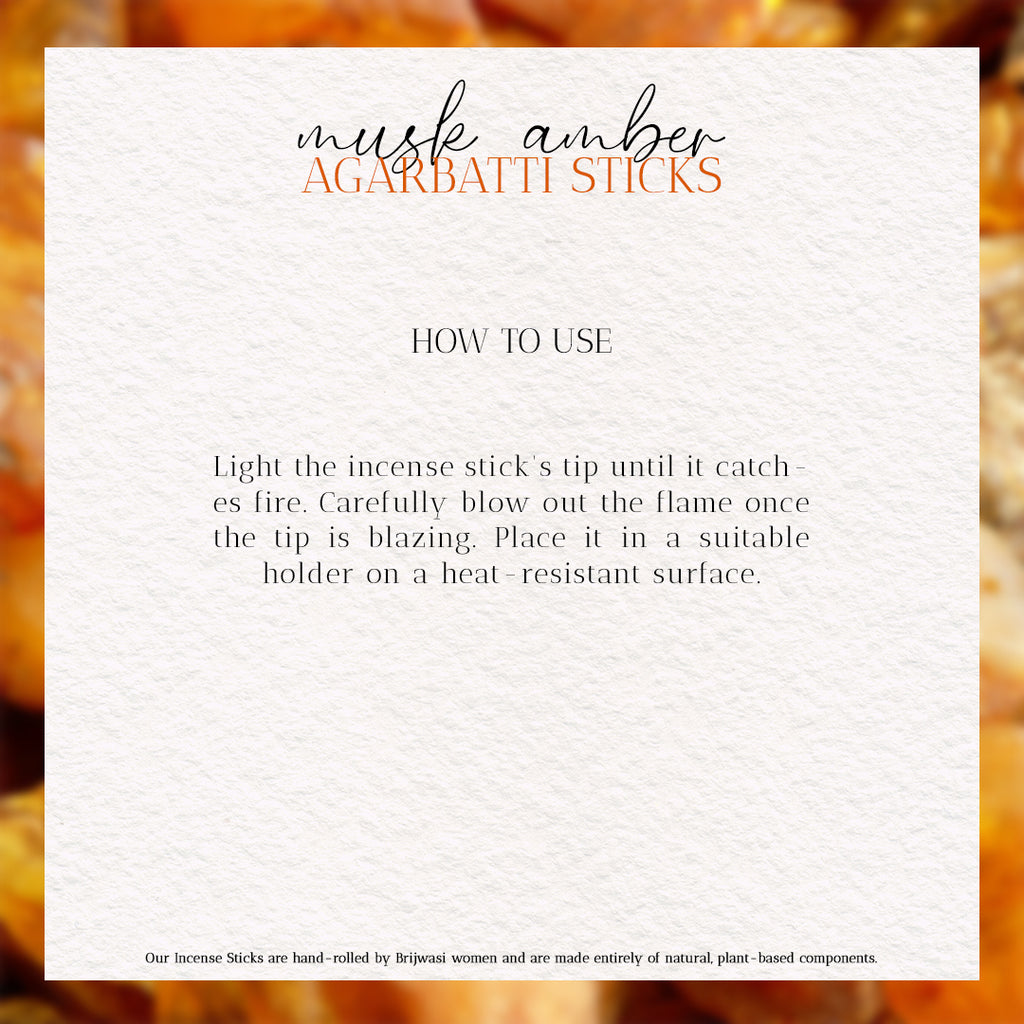 How to use Musk and Ambar Incense Stick, Masala Agarbatti Incense stick by Heritagrbox India