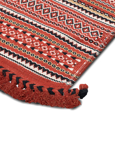 Rosso Corsa Handwoven Rug is one of the options for living room rugs by HeritageBox india