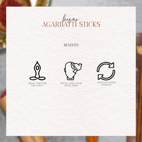 Benefits of Kesar Incense Stick, Masala Agarbatti Incense stick by Heritagebox India