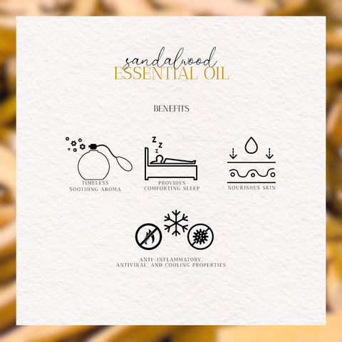 benefits of Sandalwood essential oil for aromatherapy massage by HeritageBox india.